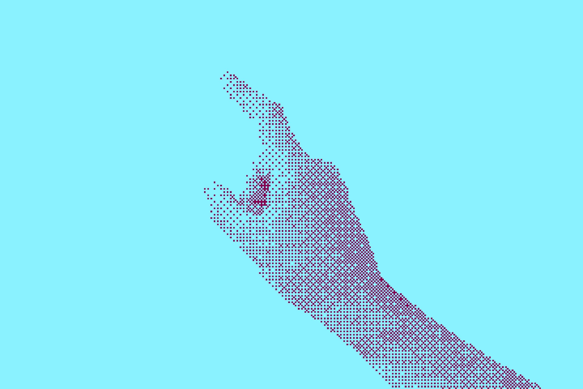 Pixel illustration of an outstretched hand